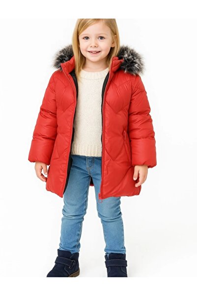 Bilen Girl's Detachable Hood Zipper Closure Zipper Pocket Plush Inside Waterproof Coat