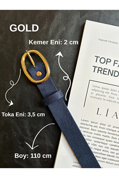 LİA KEMER Desire Ring Patterned Suede Women's Gold Buckle Belt Jacket Belt Dress Belt Trouser Belt
