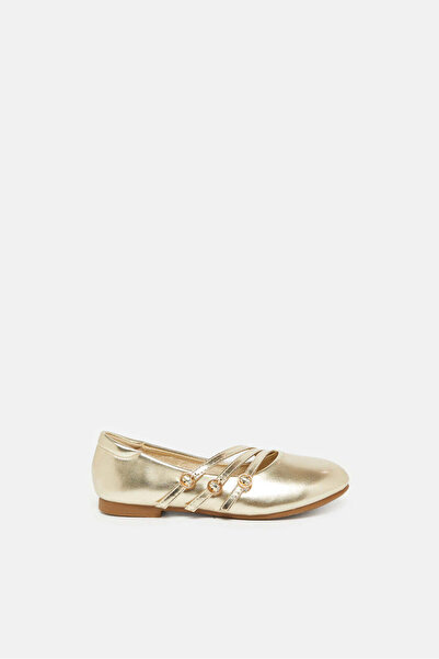 REDTAG Senior Girls Gold Strap Ballerina