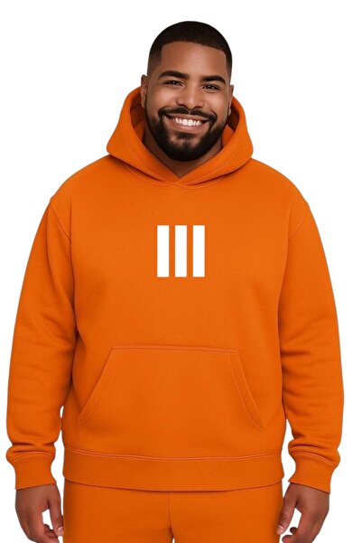 BENROMA 3 Line Printed Large Size Unisex Sweatshirt