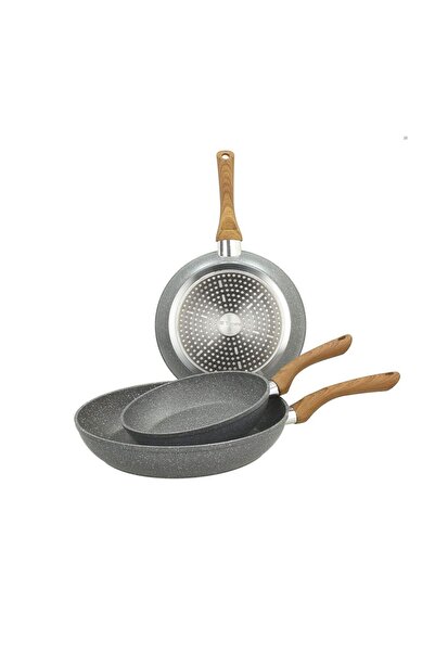 Tognana Stone&Wood Aluminum Frying Pan Set 20/24/28 cm