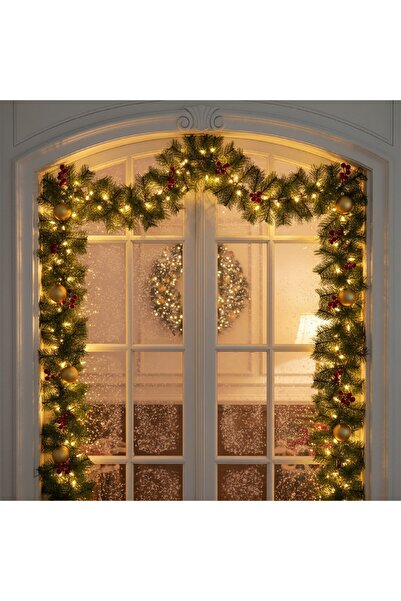 CED AUTO TRADE Ghirlanda de brad artificial – verde – 270 cm – PVC