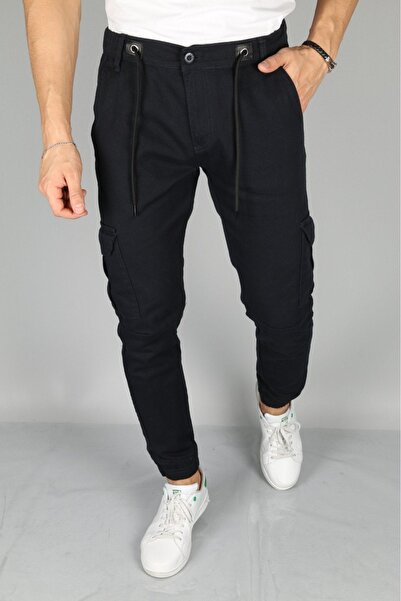 IMPOSING JNS Men's Pocket Cargo Trousers with Elastic Waist and Legs Slim Fit Stretch Fabric New Season