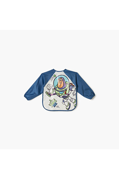 Disney Pixar Print Bib with Long Sleeves and Tie-Ups