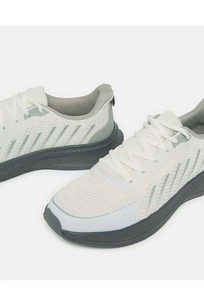 REDTAG Men White Material Block Sneakers