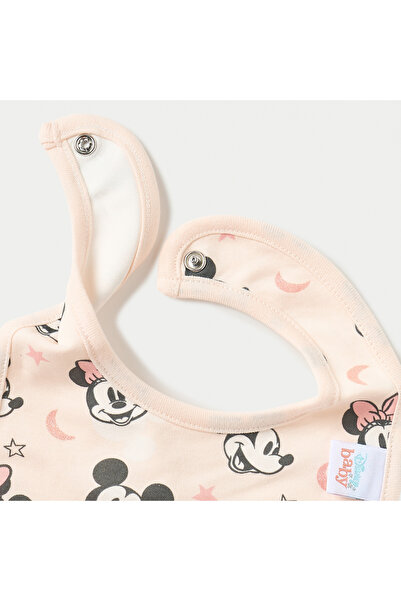 Disney All-Over Mickey and Minnie Mouse Print Bib with Snap Button Closure