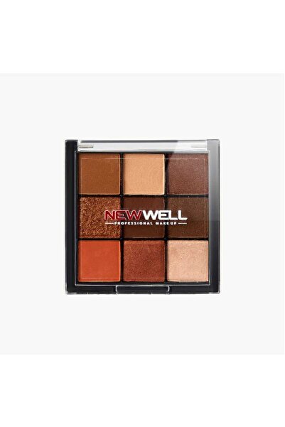 New Well Göz Farı Paleti 9 Renk Pudra ve Kahverengi Tonları Yüksek Pigmentasyon