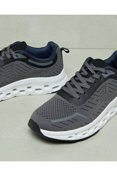 REDTAG Men Charcoal Material Block Trainers