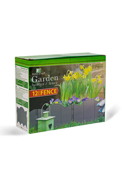 CED AUTO TRADE Garden border / fence - 20 x 17.5 cm - gray - 12 pcs / pack