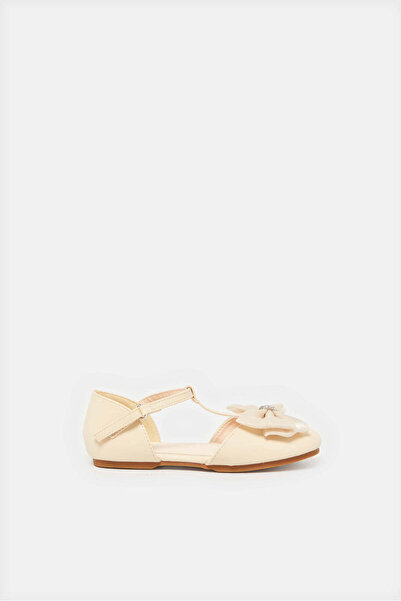 REDTAG Girls Cream Embellished Ballerina