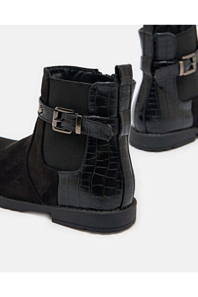 REDTAG Girls Black Patent Chelsea Boot