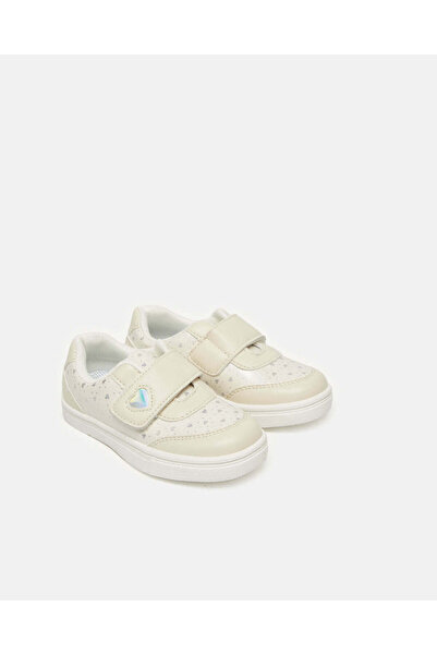 REDTAG Girls Beige Heart Embellished Sneakers