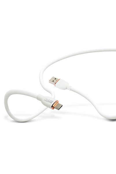 CED AUTO TRADE Type-C / USB-A data cable, 1 m, 2.4A, 12W, white, with silicone coating