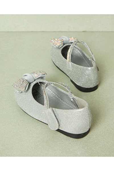 REDTAG Infant Girls Silver Embellished Ballerina
