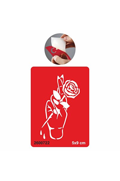 Lavmi El Parmak Gül Tattoo Geçici Dövme Şablonları Kına Kalıpları - 5x9 cm (Kına ve Fırça Dahildir)