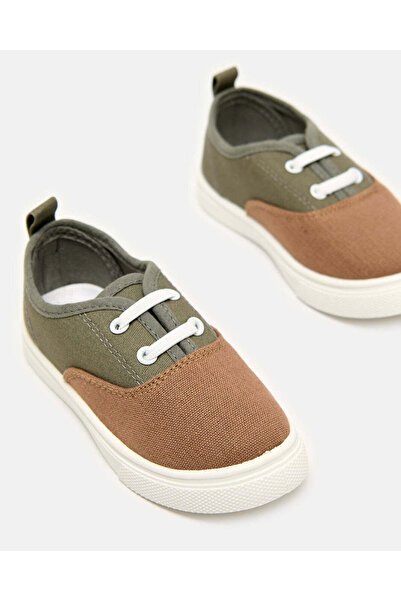 REDTAG Infant Boys Olive And Brown Colour Block Sneakers