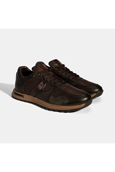 Desa Men's Brown Lace-Up Leather Sneaker