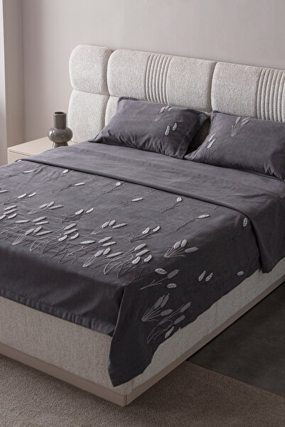 EL EVLİNA HOME COLLECTİON Double Embroidered Bedspread Set Chenille Fabric Pu...