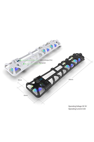 Doreka Ps5 Pro Versiyon Uyumlu RGB Işıklı Arka Soğutucu Fan Tp5-35153S