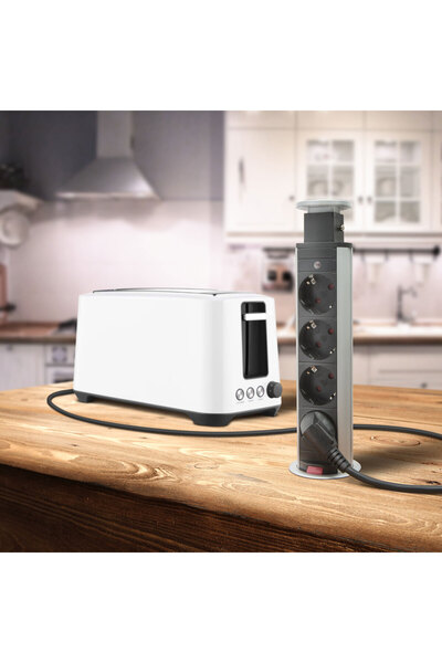 CED AUTO TRADE 4-outlet distributor camouflaged in furniture - Metallic-Satin Plastic