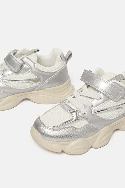 REDTAG Senior Girls Silver Colour Block Trainer
