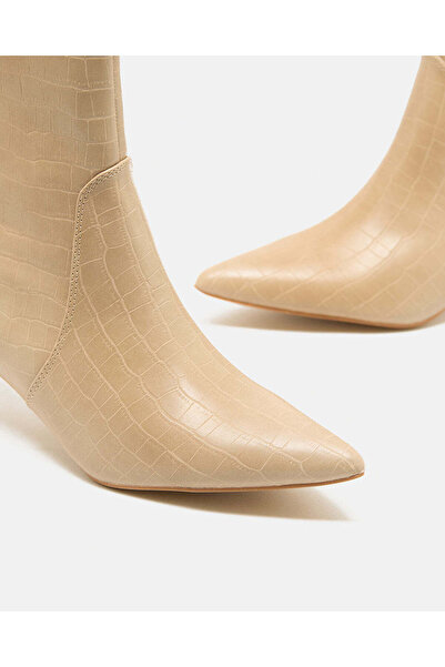 REDTAG Women Beige Textured Ankle Boots