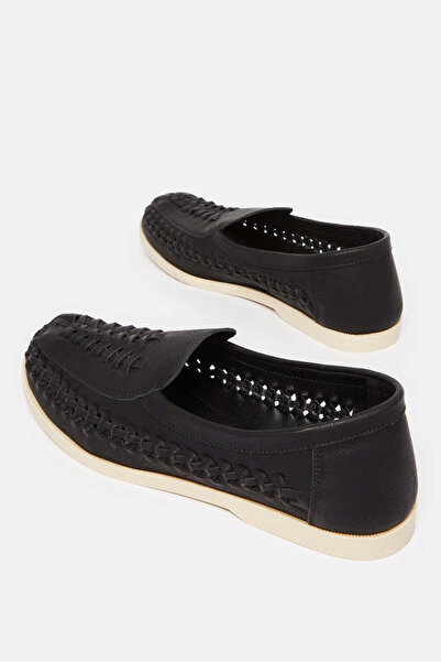 REDTAG Men Black Woven Loafer