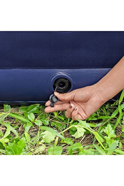 CED AUTO TRADE Saltea gonflabila - single, velour - albastru - 185 x 76 x 22 cm