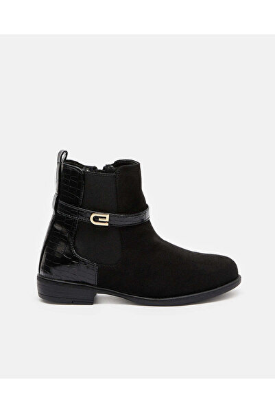 REDTAG Senior Girls Black Buckle Chelsea Boot