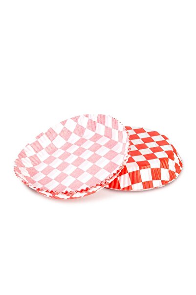 CED AUTO TRADE Baking Paper for Air Fryer - Checkered Pattern, Round, 23 cm - 50 Pieces/Pack
