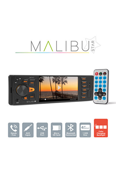 CED AUTO TRADE Unitate principala multimedia „Malibu Star” - 1 DIN - 4 x 50 W - BT - MP3 - AUX - SD - USB