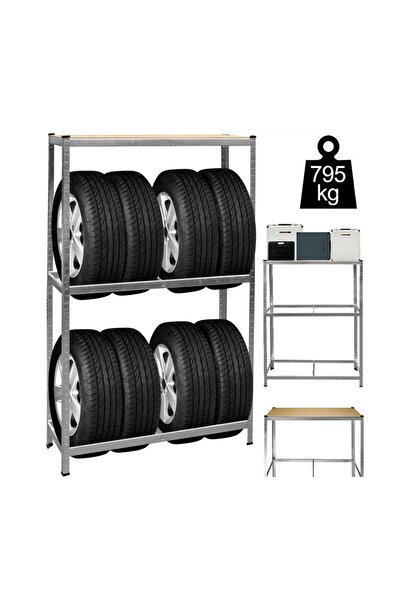 CED AUTO TRADE Metal tire storage rack - 180 x 120 x 40 cm