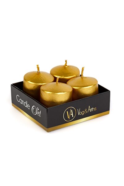 Alista Home Candle set – gold, unscented – 4 x 45 g