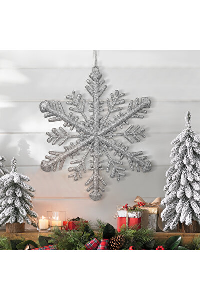 Alista Home Χριστουγεννιάτικο στολίδι - ασημένιο κρύσταλλο πάγου - 29 x 29 x ...