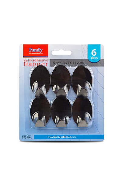 Alista Home Αυτοκόλλητο γάντζο - ανοξείδωτο ατσάλι - 6 τεμάχια/συσκευασία