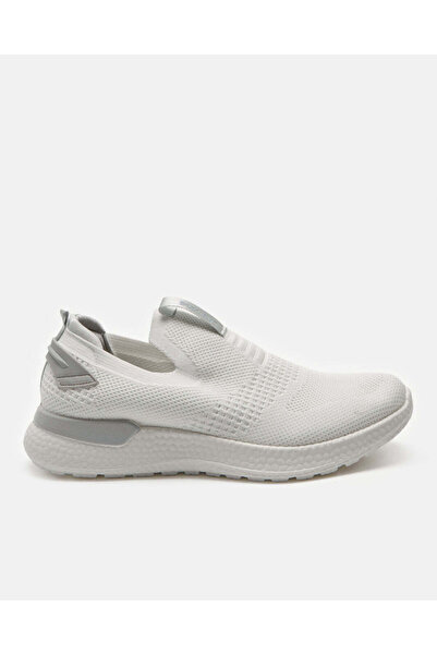 REDTAG Men White Knitted Easy Slip-On Sneakers