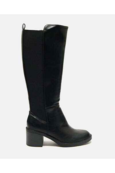 REDTAG Women Black Equestrian Boots