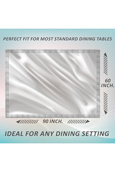 Generic Cooper Industries Transparent PVC Table Cover for 4-Seater, White Lace Edges, 45×70 in (Rectangular