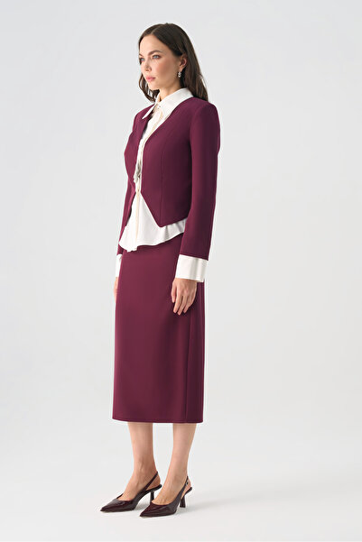 Dizayn Ella Gömlek yakalı ceketli ikili takım EL-2709