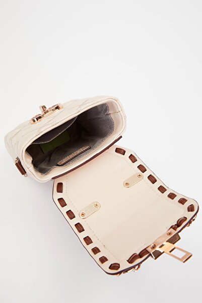 Levidor Cream Rectangular Shape Handbag