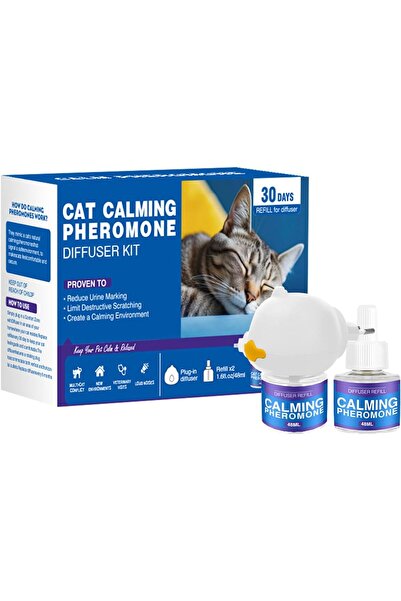 Goreem Cat Calming Pheromone Diffuser 2-in-1 with 2 x 48ml Refills (Reduces Urine Marking & Scratching)