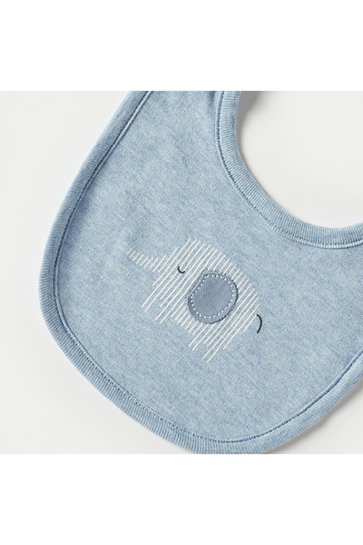 Juniors Elephant Ear Applique Detail Bib with Snap Button Closure