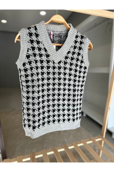 GND Women's Sweater Houndstooth Patterned Sweater