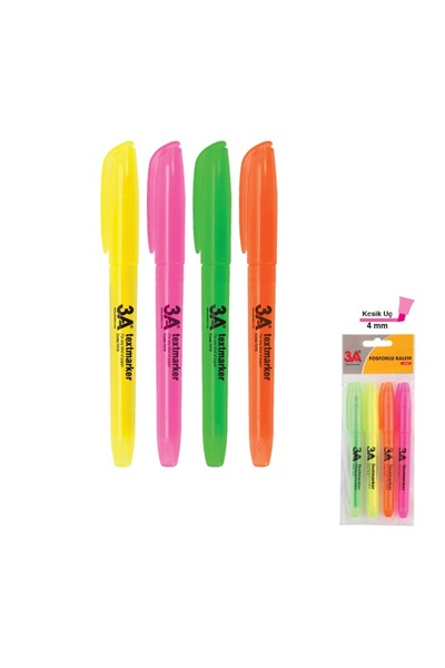 3A Highlighter Pen Set of 4