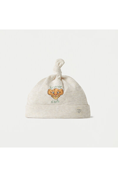 Disney Simba Print Beanie Cap with Knot Detail