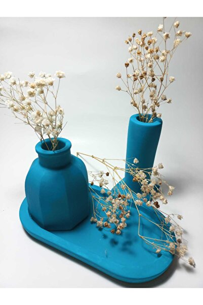 emilysamy Decorative Double Vase Set with Plate Random