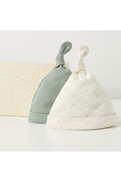 Juniors Assorted Beanie Cap with Knot Detail - Set of 2