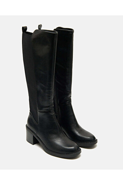 REDTAG Women Black Equestrian Boots