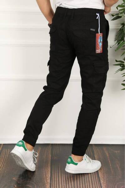 IMPOSING JNS Men's Pocket Cargo Trousers with Elastic Waist and Legs Slim Fit Stretch Fabric New Season
