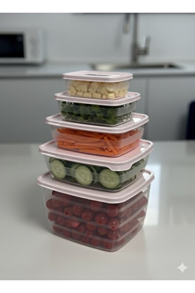 Dem Home 5-Piece Storage Container Refrigerator and Microwave Storage Container - Refrigerator Organizer Storage Box